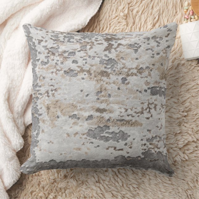 Neutral Colour Modern Industrial Grunge Abstract Throw Pillow (Blanket)