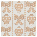 Neutral Coquette Christmas Bow Girly Boho Beige Fabric