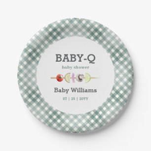 Neutral Couples Baby Q Barbecue Baby Shower Paper Plates