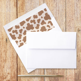Neutral Cow Print Western Cowboy Beige Brown Envelope Liner