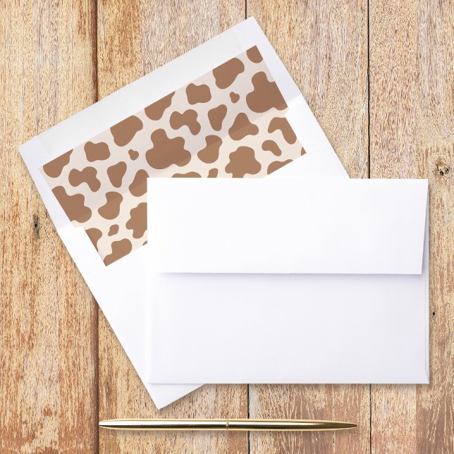 Neutral Cow Print Western Cowboy Beige Brown Envelope Liner (Creator Uploaded)