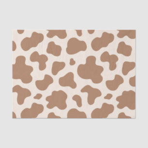 Neutral Cow Print Western Cowboy Beige Brown Tissue Paper