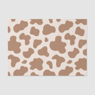 Neutral Cow Print Western Cowboy Beige Brown Tissue Paper