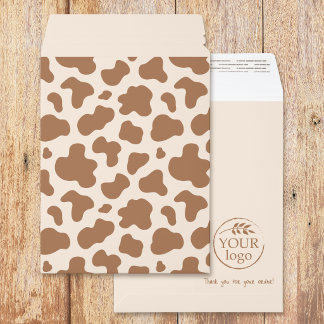 Neutral Cow Print Western Small Business Packaging Envelope Mailers