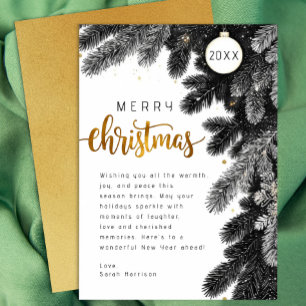 Neutral Cozy Pine Branch Merry Christmas Card