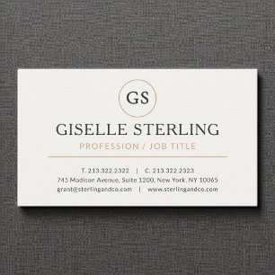 Neutral Cream Gold Luxury Minimalist Professional Business Card