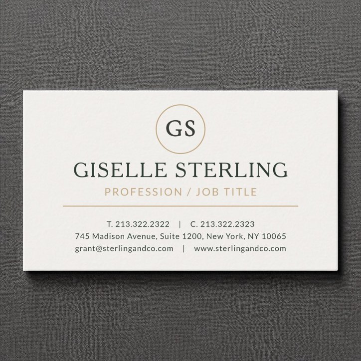 Neutral Cream Gold Luxury Minimalist Professional Business Card