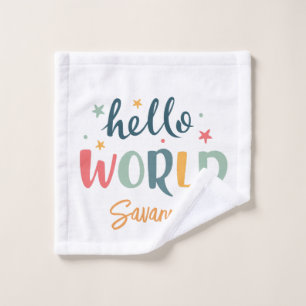 Neutral Custom Name Baby Shower baby Wash Cloth