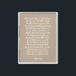 Neutral Custom Poem Print on Canvas<br><div class="desc">Add your favorite poem or verse to this high quality gallery wrap canvas. Customize the text,  font and size to make a memorable gift for yourself or loved one to admire and be inspired for years to come.</div>