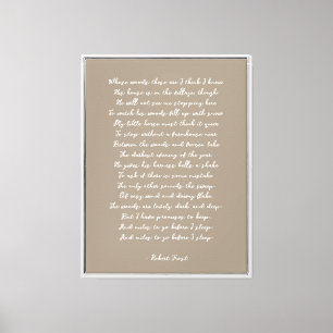 Neutral Custom Poem Print on Canvas