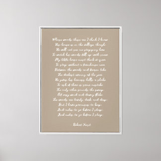 Neutral Custom Poem Print on Canvas 