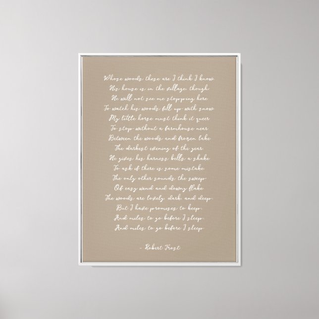 Neutral Custom Poem Print on Canvas  (Front)