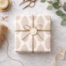 Neutral Damask Pattern Elegant Minimalist Botanica