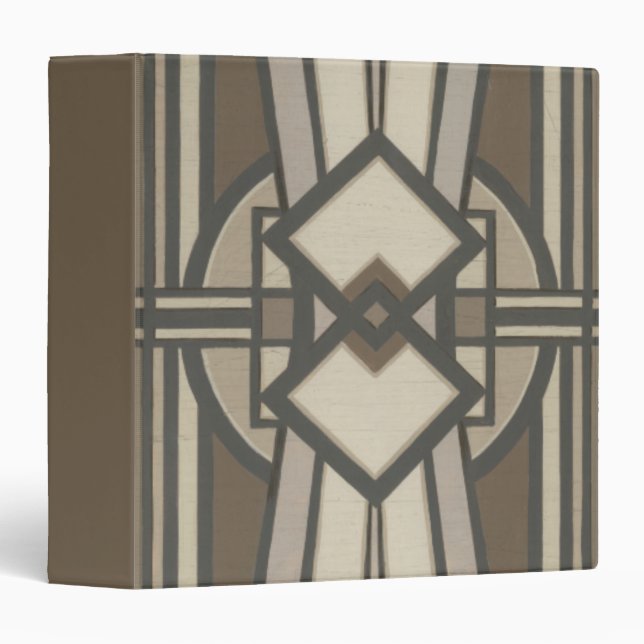Neutral Deco Panel I 3 Ring Binder (Front/Spine)