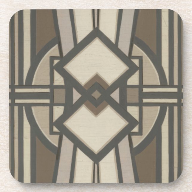 Neutral Deco Panel I Drink Coaster (Front)