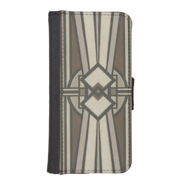 Neutral Deco Panel I iPhone Wallet Case (Front)