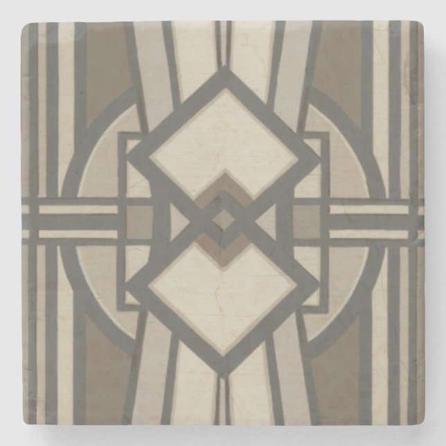 Neutral Deco Panel I Stone Coaster (Front)