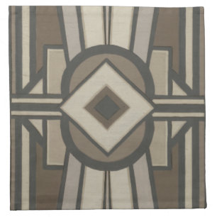 Neutral Deco Panel II Cloth Napkin