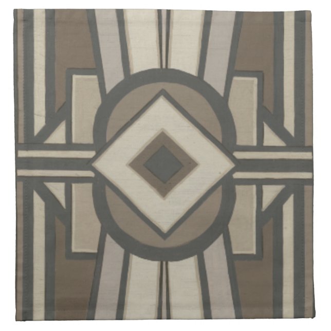 Neutral Deco Panel II Cloth Napkin (Front)