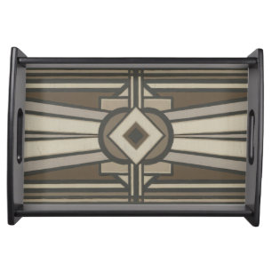 Neutral Deco Panel II Serving Tray
