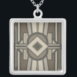 Neutral Deco Panel II Silver Plated Necklace<br><div class="desc">Patterns</div>