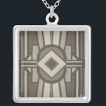 Neutral Deco Panel II Silver Plated Necklace<br><div class="desc">Patterns</div>