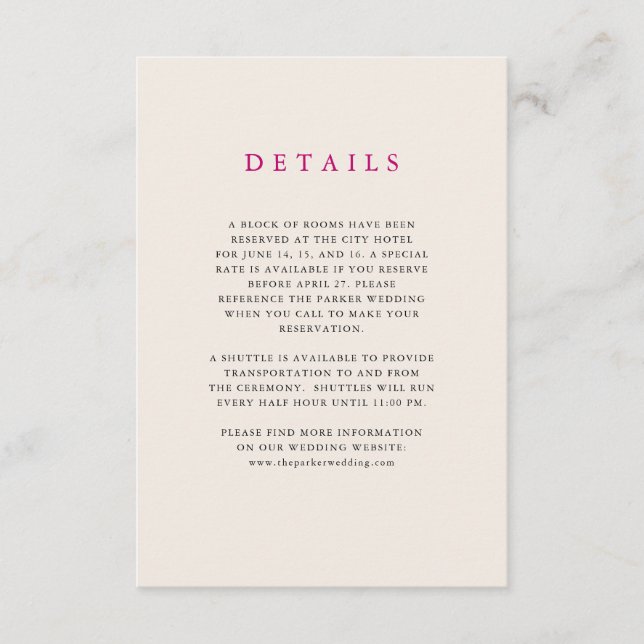 Neutral Desert Stripes | Wedding Guest Details Enclosure Card (Front)