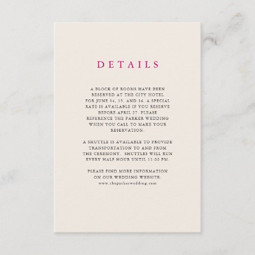 Neutral Desert Stripes  Wedding Guest Details Enclosure Card
