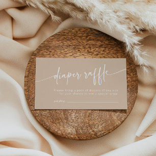 Neutral Diaper Raffle Insert Modern Minimalist Tan