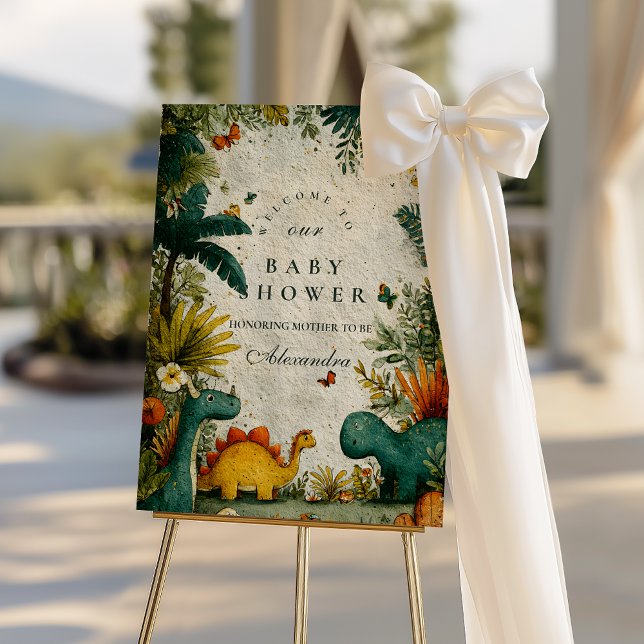 Neutral Dinosaur Baby Shower Foam Board (Creator Uploaded)