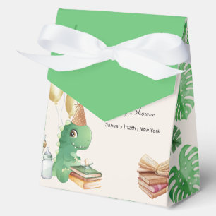 Neutral Dinosaur Storybook Balloon Baby Shower Favor Boxes