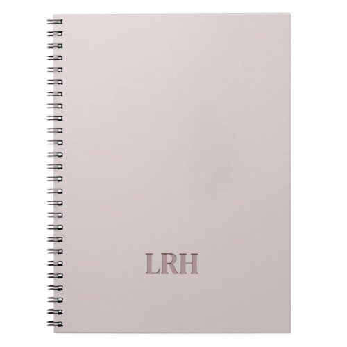 Neutral Double Layer Minimalist Initial Monogram  Notebook