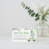 Neutral Drive Through Boy Baby Shower Book Request Enclosure Card (Standing Front)