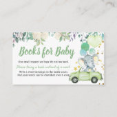 Neutral Drive Through Boy Baby Shower Book Request Enclosure Card (Front)
