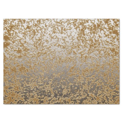 Neutral Dusty Gold Grey Ombre Abstract Crackle Tissue Paper