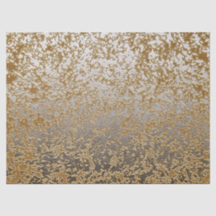 Neutral Dusty Gold Grey Ombre Abstract Crackle Tissue Paper