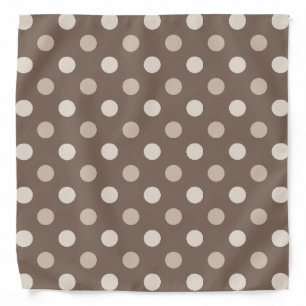 Neutral Earth Brown Polka Dots Design  Bandana