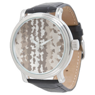 Neutral Earth Camo Irregular Abstract Design Watch