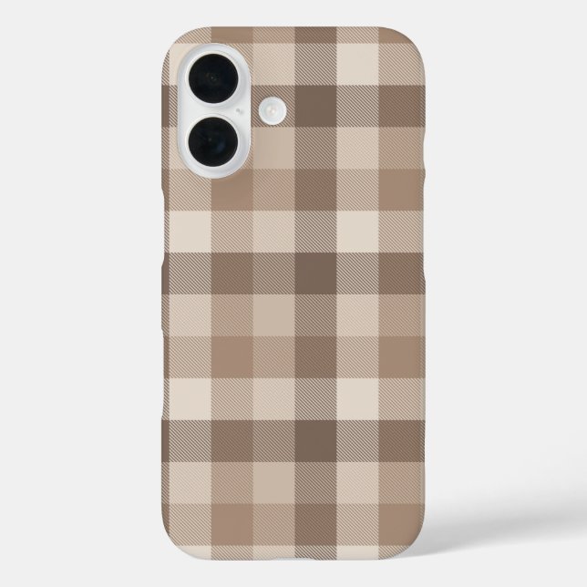 Neutral Earth Tan Checkered Gingham Plaid  Case-Mate iPhone Case (Back)
