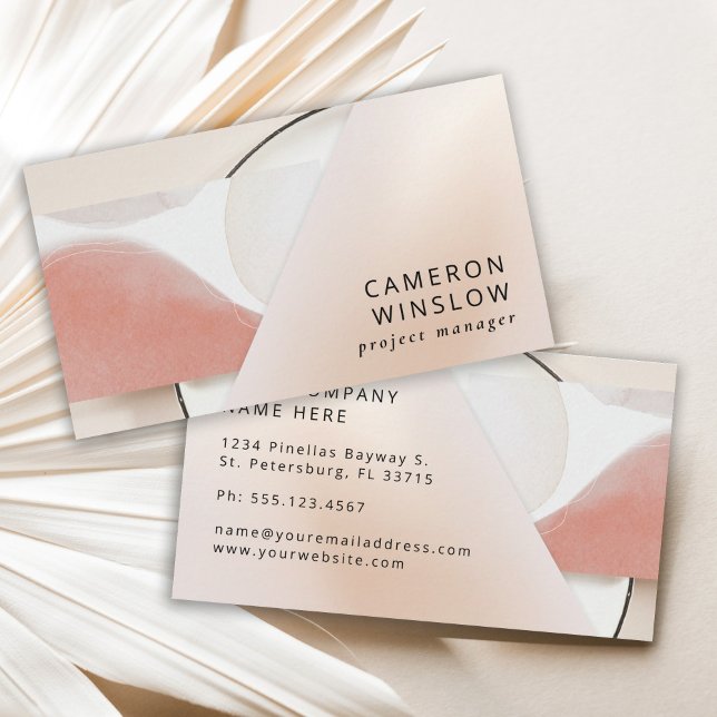 Neutral Earth-Tone Modern Abstract Business Card (Creator Uploaded)