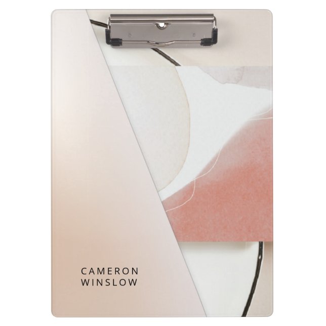 Neutral Earth-Tone Modern Abstract Clipboard (Front)