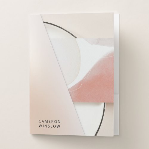 Neutral Earth_Tone Modern Abstract Pocket Folder