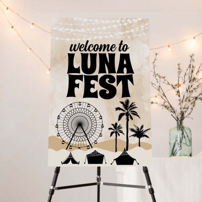 Neutral Earth Tone Music Festival Welcome Sign (In Situ (Stand))