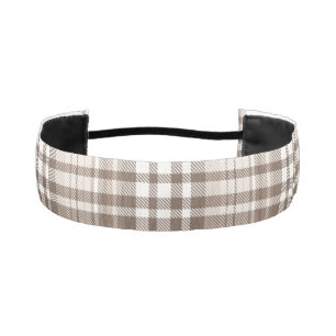Neutral Earth Tone Plaid Tartan Design  Athletic Headband