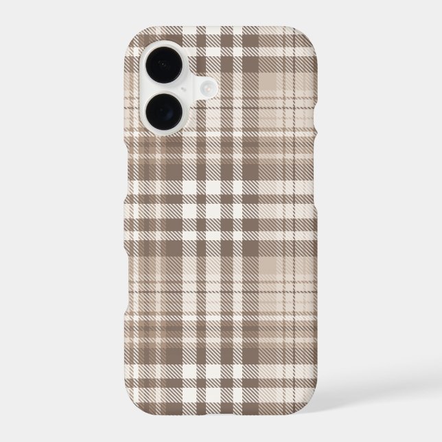 Neutral Earth Tone Plaid Tartan Design  Case-Mate iPhone Case (Back)