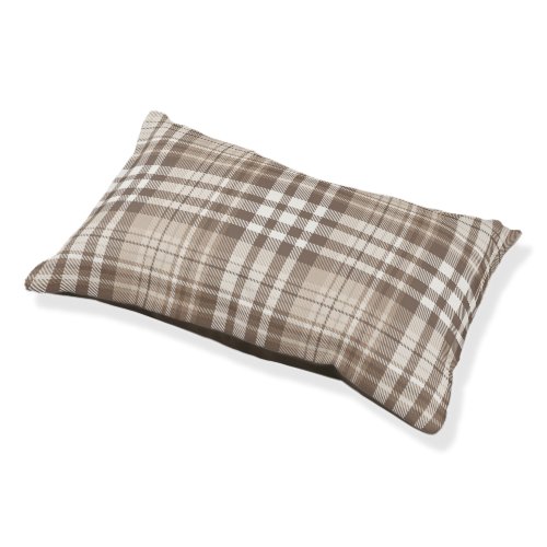 Neutral Earth Tone Plaid Tartan Design  Pet Bed