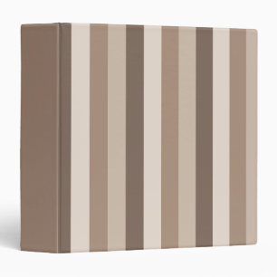 Neutral Earth Tones Stripes Pattern Design  3 Ring Binder