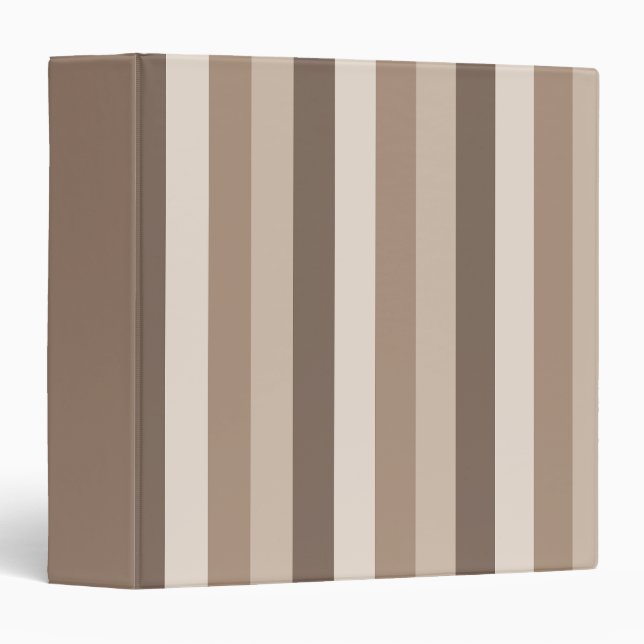 Neutral Earth Tones Stripes Pattern Design  3 Ring Binder (Front/Spine)