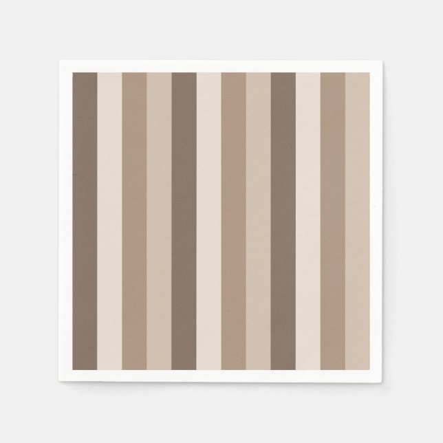 Neutral Earth Tones Stripes Pattern Design  Napkins (Front)