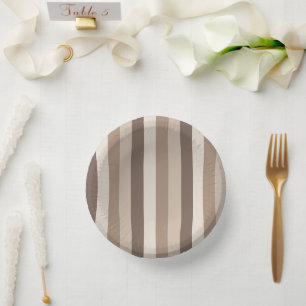 Neutral Earth Tones Stripes Pattern Design  Paper Bowls
